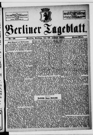 Berliner Tageblatt und Handels-Zeitung vom 23.01.1874