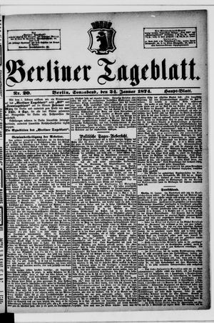 Berliner Tageblatt und Handels-Zeitung on Jan 24, 1874