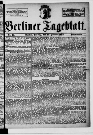 Berliner Tageblatt und Handels-Zeitung vom 25.01.1874