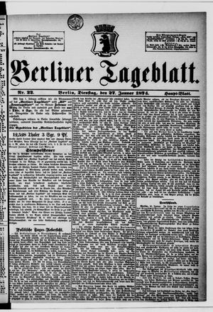 Berliner Tageblatt und Handels-Zeitung vom 27.01.1874