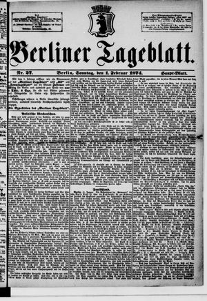 Berliner Tageblatt und Handels-Zeitung vom 01.02.1874