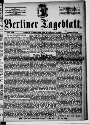 Berliner Tageblatt und Handels-Zeitung vom 05.02.1874