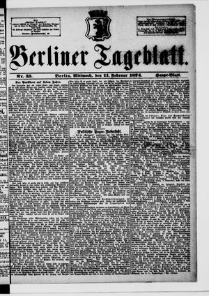 Berliner Tageblatt und Handels-Zeitung on Feb 11, 1874