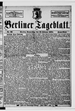 Berliner Tageblatt und Handels-Zeitung vom 12.02.1874