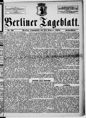 Berliner Tageblatt und Handels-Zeitung vom 14.02.1874