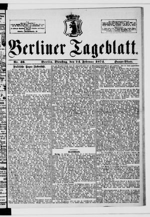 Berliner Tageblatt und Handels-Zeitung vom 24.02.1874