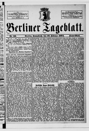 Berliner Tageblatt und Handels-Zeitung vom 28.02.1874