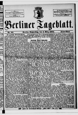 Berliner Tageblatt und Handels-Zeitung vom 05.03.1874