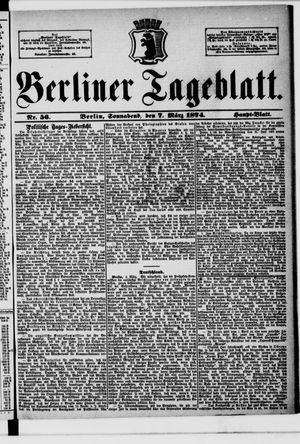 Berliner Tageblatt und Handels-Zeitung vom 07.03.1874