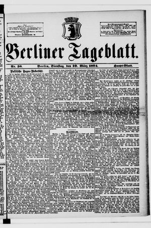 Berliner Tageblatt und Handels-Zeitung vom 10.03.1874