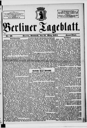 Berliner Tageblatt und Handels-Zeitung vom 11.03.1874