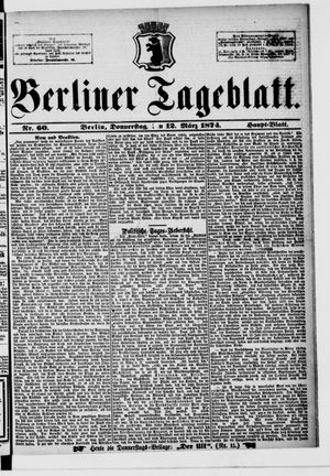 Berliner Tageblatt und Handels-Zeitung vom 12.03.1874