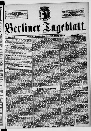 Berliner Tageblatt und Handels-Zeitung vom 19.03.1874