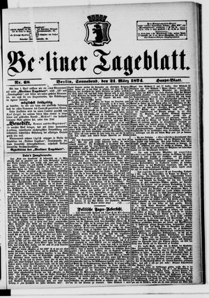 Berliner Tageblatt und Handels-Zeitung vom 21.03.1874