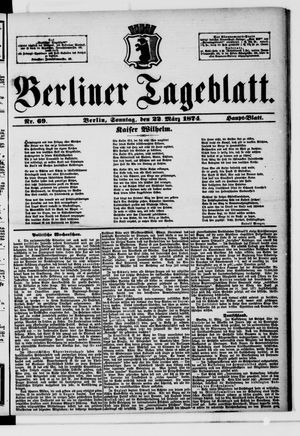 Berliner Tageblatt und Handels-Zeitung vom 22.03.1874