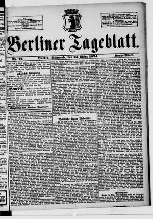 Berliner Tageblatt und Handels-Zeitung vom 25.03.1874