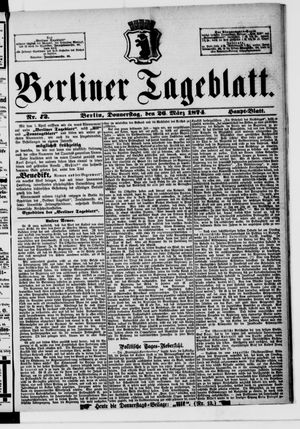 Berliner Tageblatt und Handels-Zeitung vom 26.03.1874