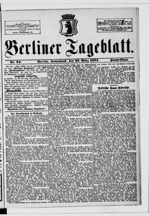 Berliner Tageblatt und Handels-Zeitung vom 28.03.1874