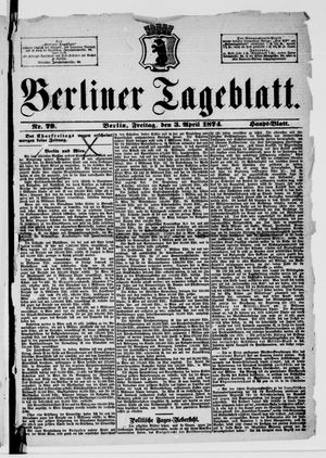 Berliner Tageblatt und Handels-Zeitung vom 03.04.1874