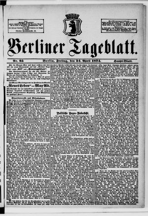 Berliner Tageblatt und Handels-Zeitung vom 24.04.1874