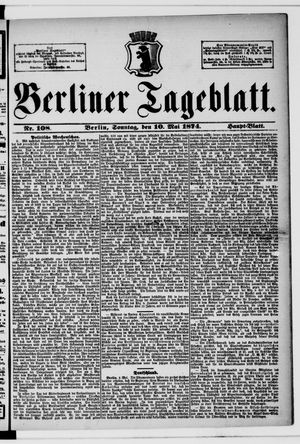 Berliner Tageblatt und Handels-Zeitung vom 10.05.1874