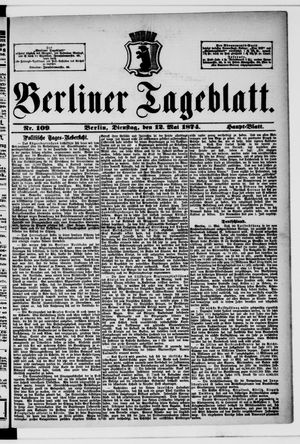 Berliner Tageblatt und Handels-Zeitung vom 12.05.1874