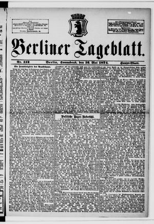 Berliner Tageblatt und Handels-Zeitung vom 16.05.1874