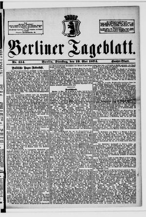 Berliner Tageblatt und Handels-Zeitung on May 19, 1874