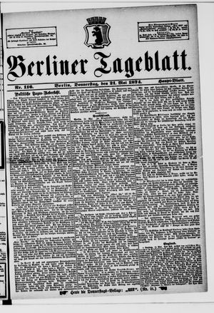 Berliner Tageblatt und Handels-Zeitung vom 21.05.1874