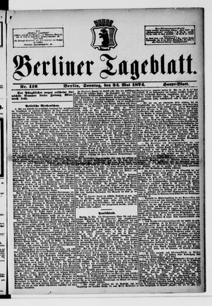 Berliner Tageblatt und Handels-Zeitung vom 24.05.1874