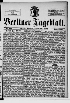 Berliner Tageblatt und Handels-Zeitung vom 27.05.1874
