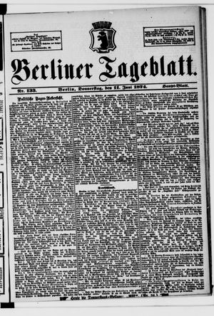 Berliner Tageblatt und Handels-Zeitung on Jun 11, 1874