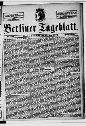 Berliner Tageblatt und Handels-Zeitung vom 13.06.1874