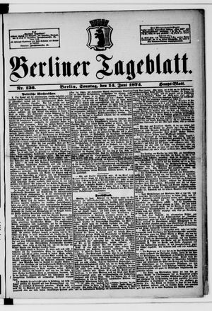 Berliner Tageblatt und Handels-Zeitung on Jun 14, 1874