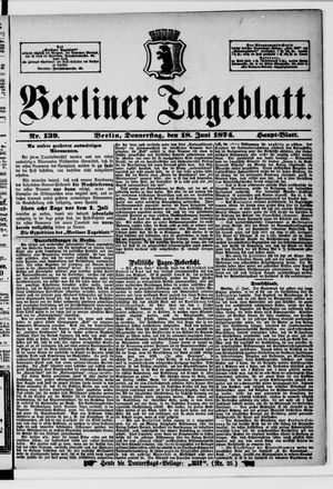 Berliner Tageblatt und Handels-Zeitung vom 18.06.1874