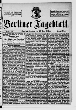 Berliner Tageblatt und Handels-Zeitung vom 21.06.1874
