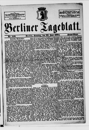 Berliner Tageblatt und Handels-Zeitung vom 28.06.1874