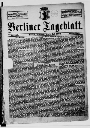 Berliner Tageblatt und Handels-Zeitung vom 01.07.1874