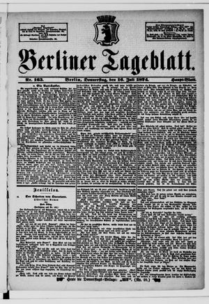 Berliner Tageblatt und Handels-Zeitung vom 16.07.1874