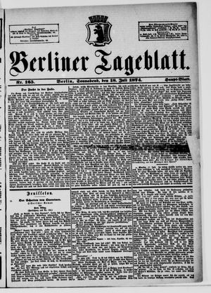 Berliner Tageblatt und Handels-Zeitung vom 18.07.1874