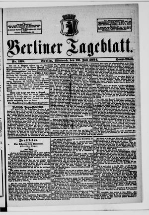 Berliner Tageblatt und Handels-Zeitung vom 22.07.1874