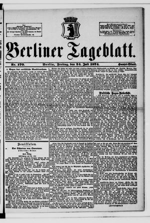 Berliner Tageblatt und Handels-Zeitung vom 24.07.1874