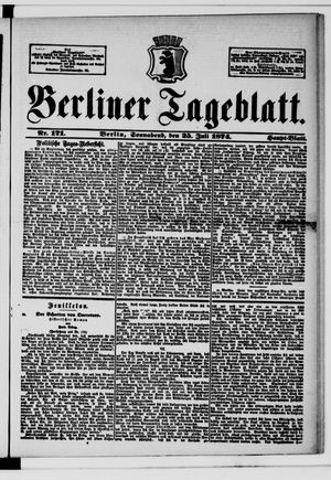 Berliner Tageblatt und Handels-Zeitung vom 25.07.1874