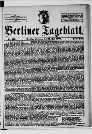 Berliner Tageblatt und Handels-Zeitung vom 26.07.1874