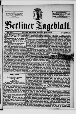 Berliner Tageblatt und Handels-Zeitung vom 29.07.1874