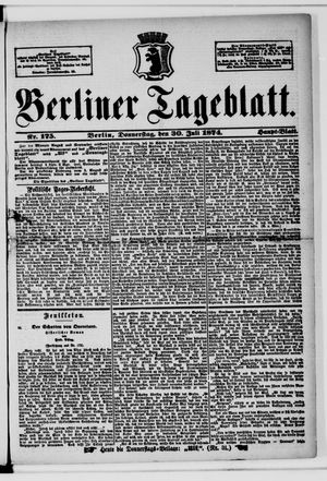 Berliner Tageblatt und Handels-Zeitung vom 30.07.1874