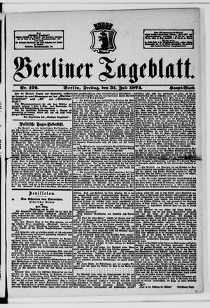 Berliner Tageblatt und Handels-Zeitung vom 31.07.1874