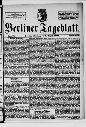 Berliner Tageblatt und Handels-Zeitung vom 02.08.1874