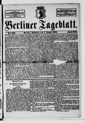Berliner Tageblatt und Handels-Zeitung vom 05.08.1874