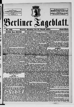 Berliner Tageblatt und Handels-Zeitung vom 11.08.1874